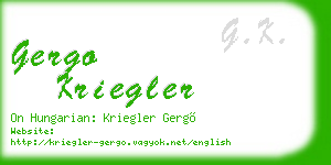 gergo kriegler business card