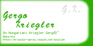 gergo kriegler business card